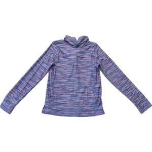 LAND'S END Athletic Pullover Hoodie Girls Youth Size L 10/12 Purple Pink Stripe